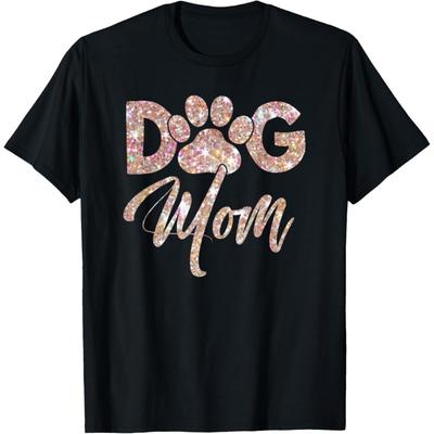 Dog Mom Shirts for Women Cute Letter Print Pet Lover Paw T-Shirt