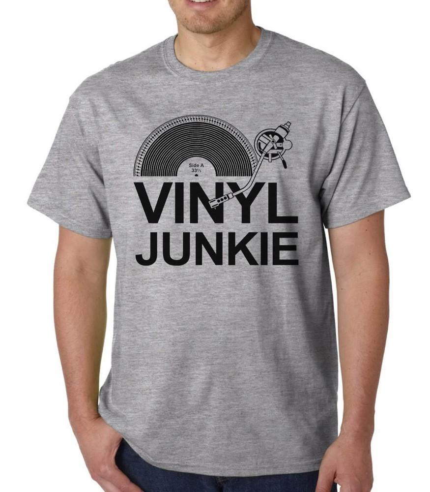 Vinyl Junkie TShirt Music Lp Records Dj Turntable Crate Digger Geek Quote Funny