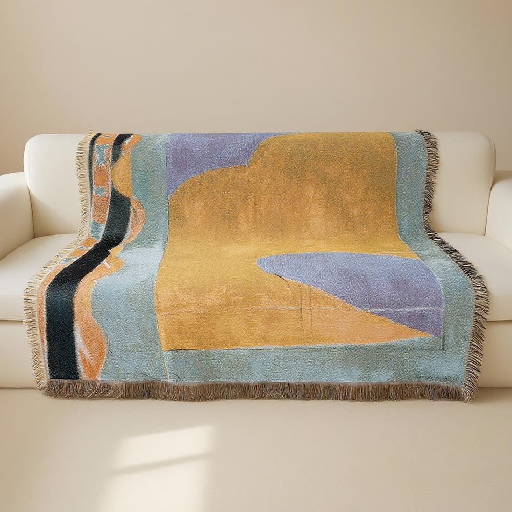 Jacquard Tapestry Picnic Blanket for Outdoor Camping Doubles as Living Room Sofa Throw or Office Nap Layer with Style