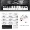 Piano Stickers Music Sheet Keyboard PVC Black White Numbers Notes for Children Beginners