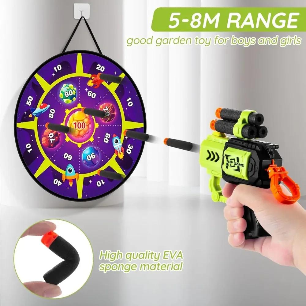 Dart Board for Kids Shooting Games with Toy Guns Sticky Balls Darts Indoor Outdoor Party Sport Toys Birthday Gift for Boys Girls