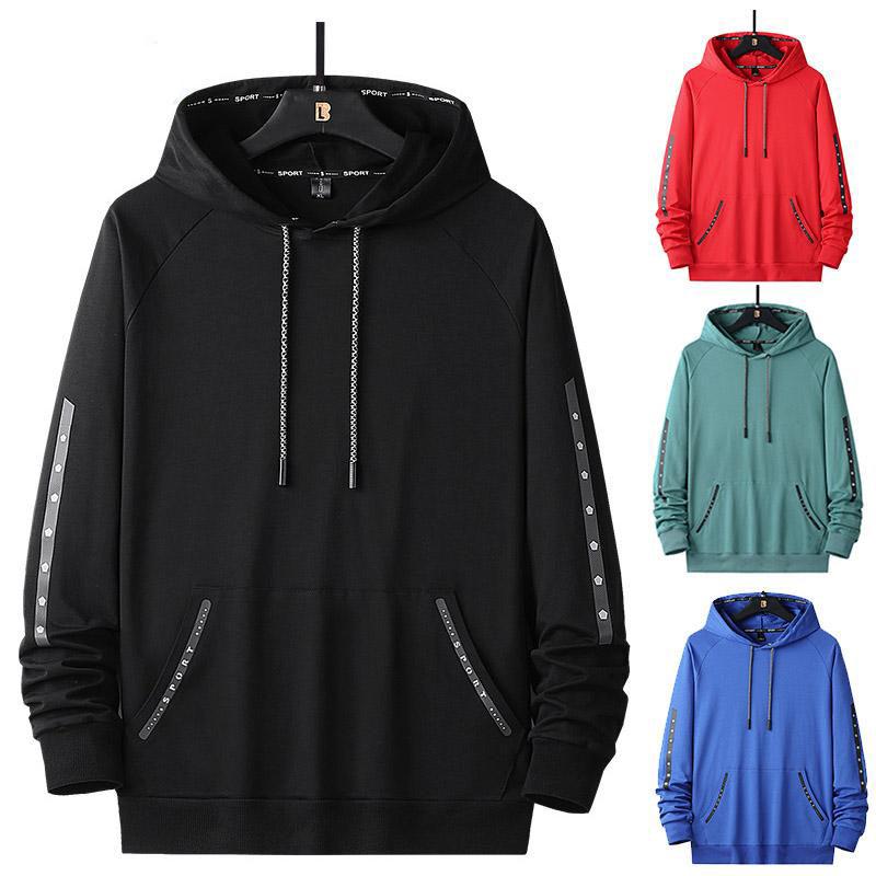 Frühlings- und Herbst-Baumwoll-Hoodies für Herren und Damen, lockere große Größen, sportliche Freizeit-Oberteile in einfarbiger Ausführung