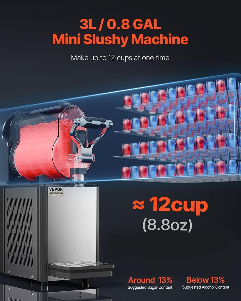 3L Commercial Slushy Machine Margarita Smoothie Frozen Drink Maker