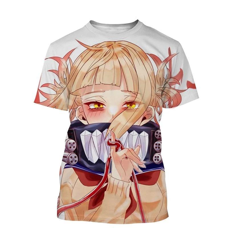 Anime Character Himiko Toga 3D Print Man/ Women Casual Fashion O Neck T-shirts Short Sleeve Tops Fashion Unisex Clothing