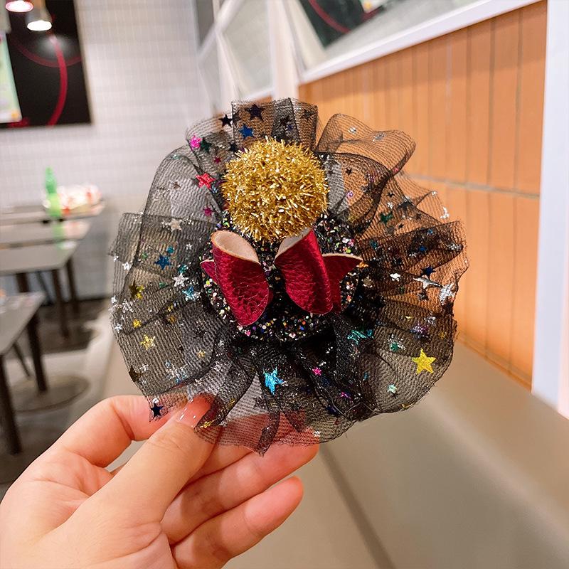 Halloween Wizard Veil Hair Clip with Bat and Pumpkin Headwear