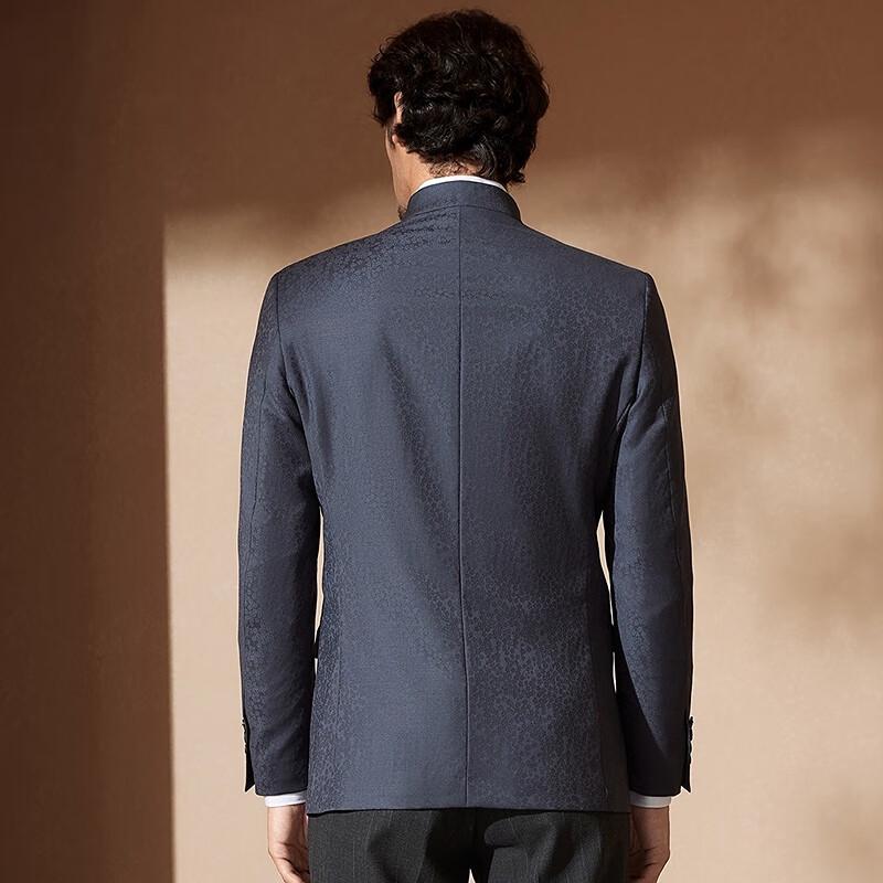 Мужской пиджак-костюм Septwolves WOOLMARK из жаккардовой шерсти с воротником-стойкой 3XL