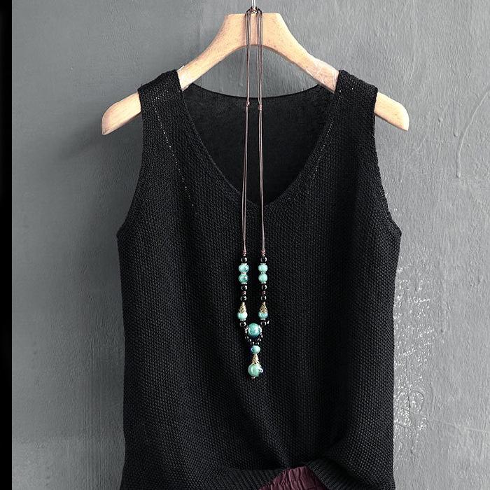 Women's Loose-Fit Camisole: Large, Cool Silk Knit, Sleeveless Vest for Summer