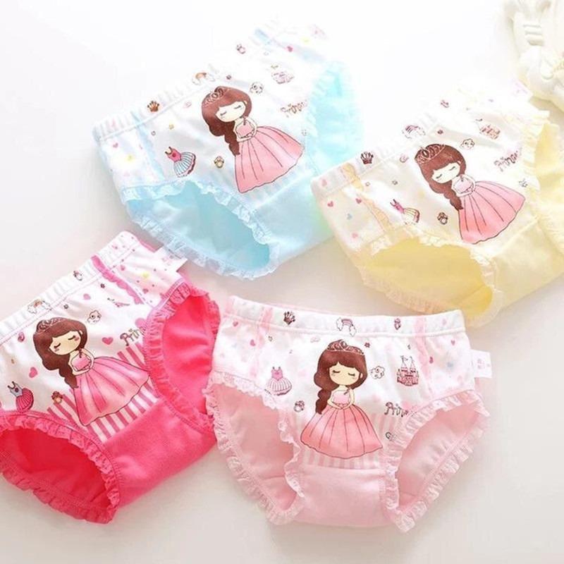 5Pc Random Color Baby Girls Briefs Panties Cotton Children's Underwear Girls Shorts