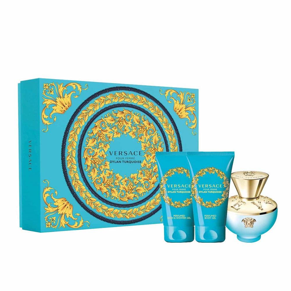 Versace Dylan Turquoise Pour Femme Set Eau De Toilette, 50ml + Shower Gel 50ml + Body Lotion 50ml