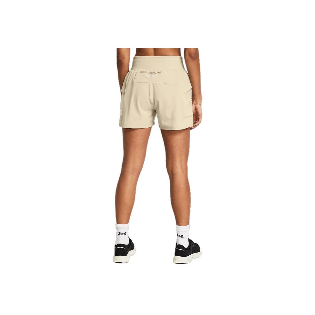 Under Armour Solid Color Comfortable Sports Shorts Women Shorts Khaki Gray 1383360-289