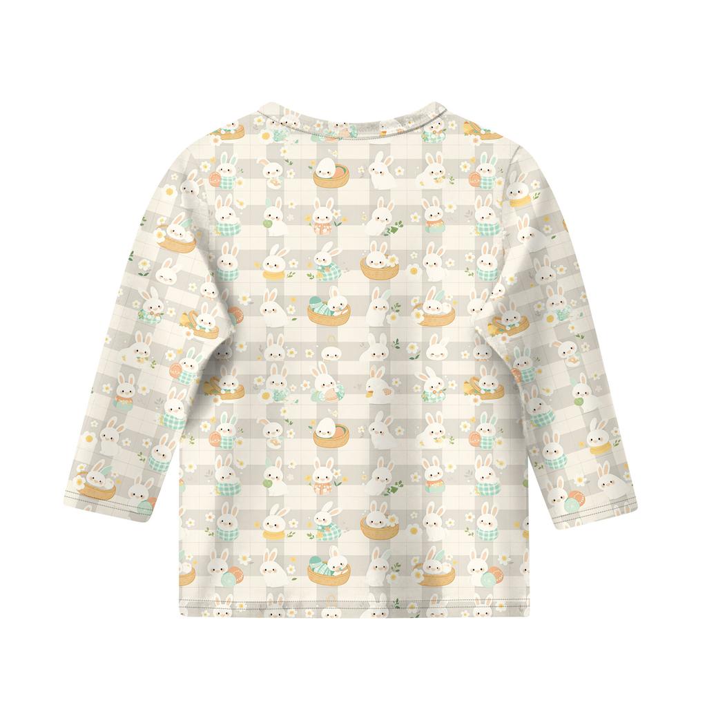 Print Tops For Youth Girls Round Neck 3/4 Sleeves T-Shirts Trendy Tops Outfit Tees