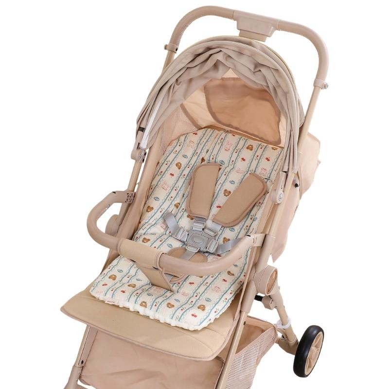Breathable Double Sided Infant Strollerette Backrest Cosy Dotted Backing Reversible Pram Seat Linerboard for Car Seat Swing