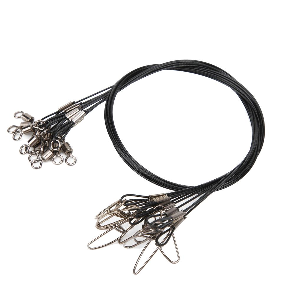 Rybářský vlasec Vodítko Ocelový vlasec proti překousnutí Ocelový drát s obratlíkem Černý