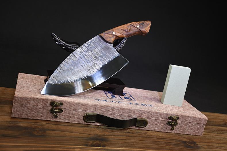 8.5 Inch Butcher Knife Chef Cleaver Slicing Handmade Forged Messer Wood Handle Kitchen Knife For Cutting Vegetables And Meat