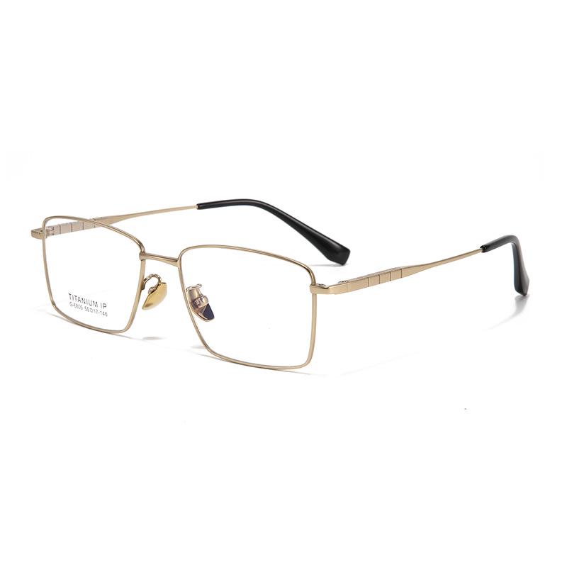 Ultra-Light Semi-Titanium Men's Eyeglass Frames with IP Plating for Myopia & Presbyopia
