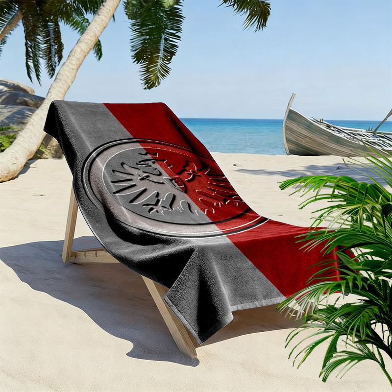 Asciugamano da Spiaggia Stampato Eintracht Frankfurt, Asciugamano Grande Morbido Asciugatura Rapida per Spiaggia Campeggio Nuoto
