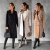 Autumn and Winter Fashion Simple Long-sleeved Double-breasted Woolen Coat for Women