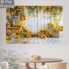 2D Yellow Sunflower Banner, White Wood Lantern Party Photo Booth Background