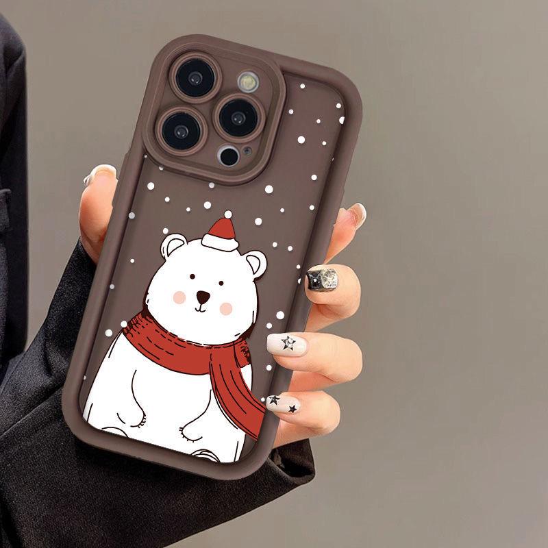 Christmas Polar Bear Phone Case for iPhone 16 Pro Max, 15 Plus, 13 Pro, 12X