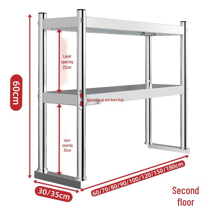 Stainless Steel Multi-Layer Kitchen Shelf & Countertop Storage Rack