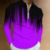 Men Big Size Solid Color Lapel Polo Long Sleeve Shirt For Outdoor Walk And Casual Social Events