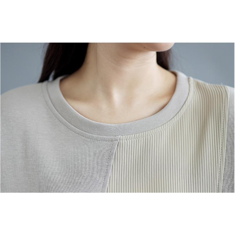 New Spring Women Full Sleeve Loose Casual O-Neck Basic Tops Solid Buttons T-Shirt New Pullover