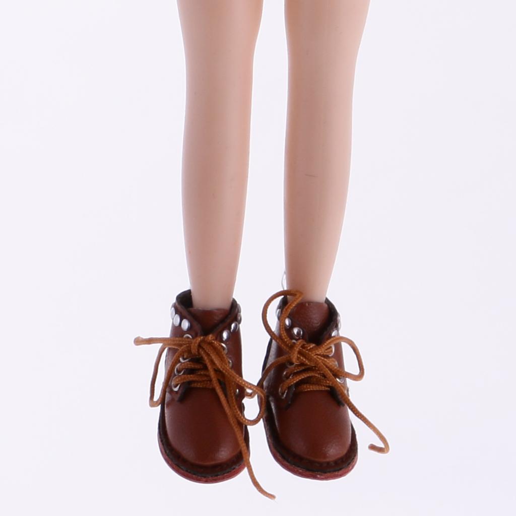 Fashion Floral Sleeveless Dress & PU Leather Boots Shoes for 12'' Doll Costume ACCS