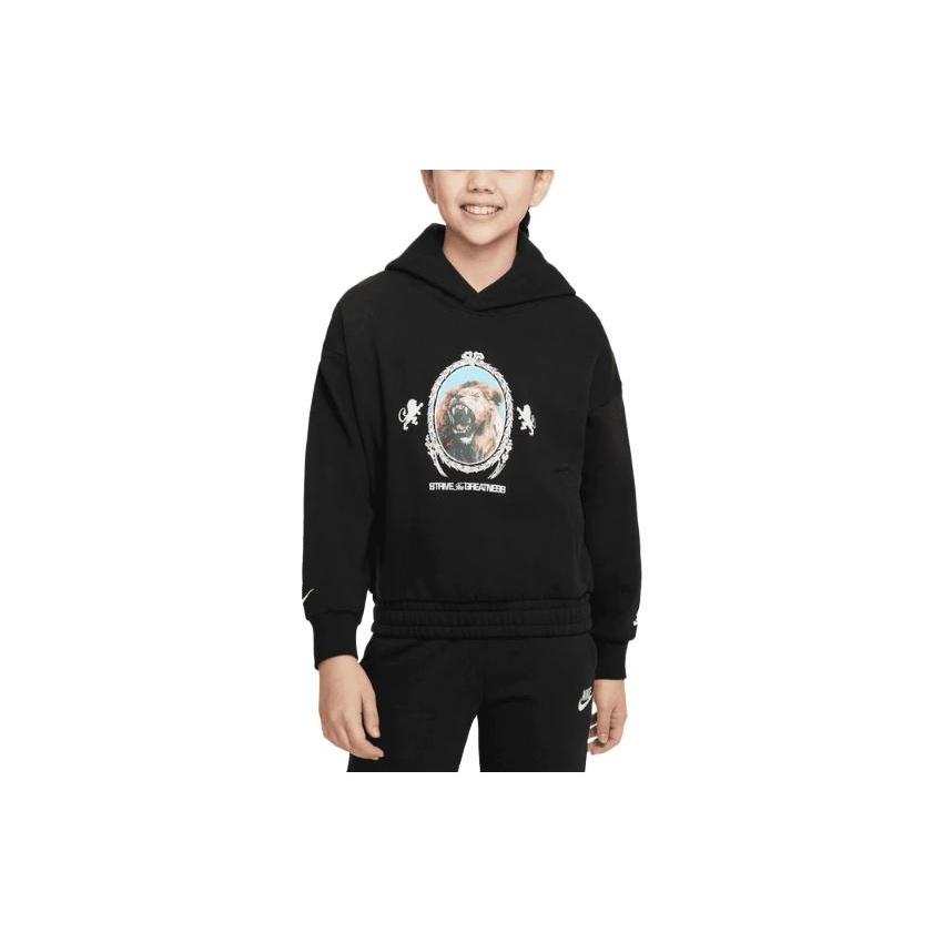 (GS) Nike LeBron Basketball Pullover Hoodie Black Kids FJ6065-010 L