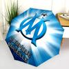 Blue Star Football Emblem Folding umbrella Suitable for all seasons travel Sun umbrella printing outdoor