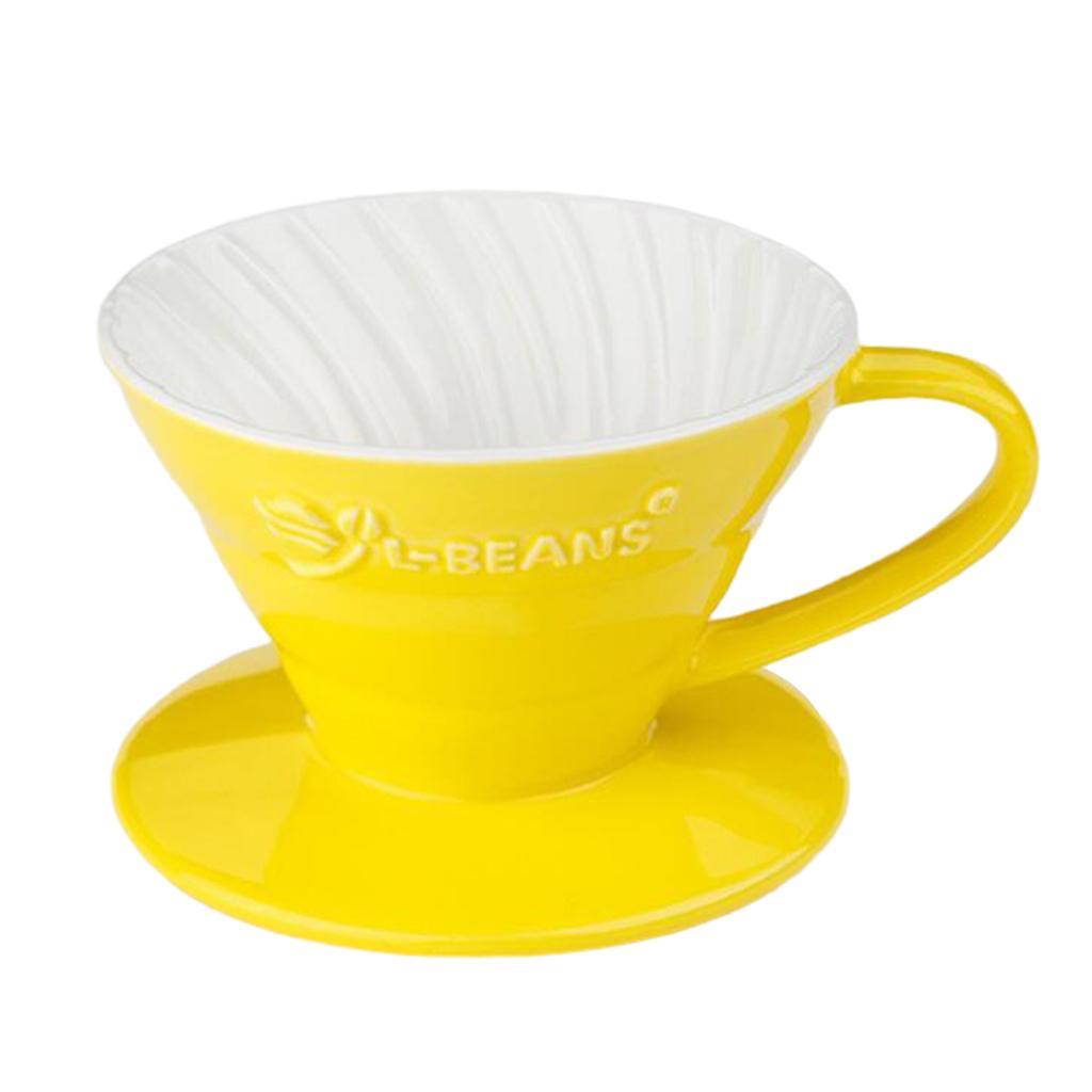 Ceramic Pour Over Coffee Dripper Paper Filter for 1-2 Cups