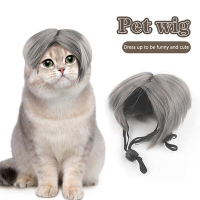 Pet Wigs Cosplay Props Funny Dogs Cats Cross-Dressing Hair Hat Costumes Head Accessories For Halloowen Christmas Pets Supplies