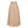 Women's Striped Irregular Midi Skirt, 2025 Spring/Autumn Collection, High Waist Tie A-Line.