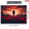2D Remembrance Poppy Backdrop, Soldier Sunset Cross Cemetery Background for Memorial Day Decor