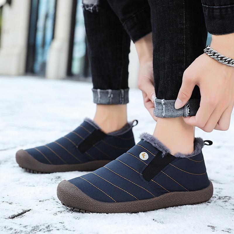 Processing custom Amazon thermal velvet cotton shoes Northeast outdoor one-pedal couple snow boots tide