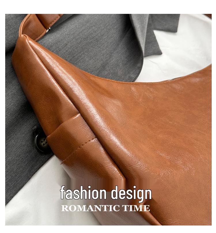 Korean Style Large Capacity Retro Dumpling Crossbody Bag - Trendy Single Shoulder Design