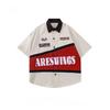 Men's American Retro Hiphop Street Racing Short-Sleeve Summer Shirt - Trendy, Motorcycle-Inspired, Loose, Thin Design