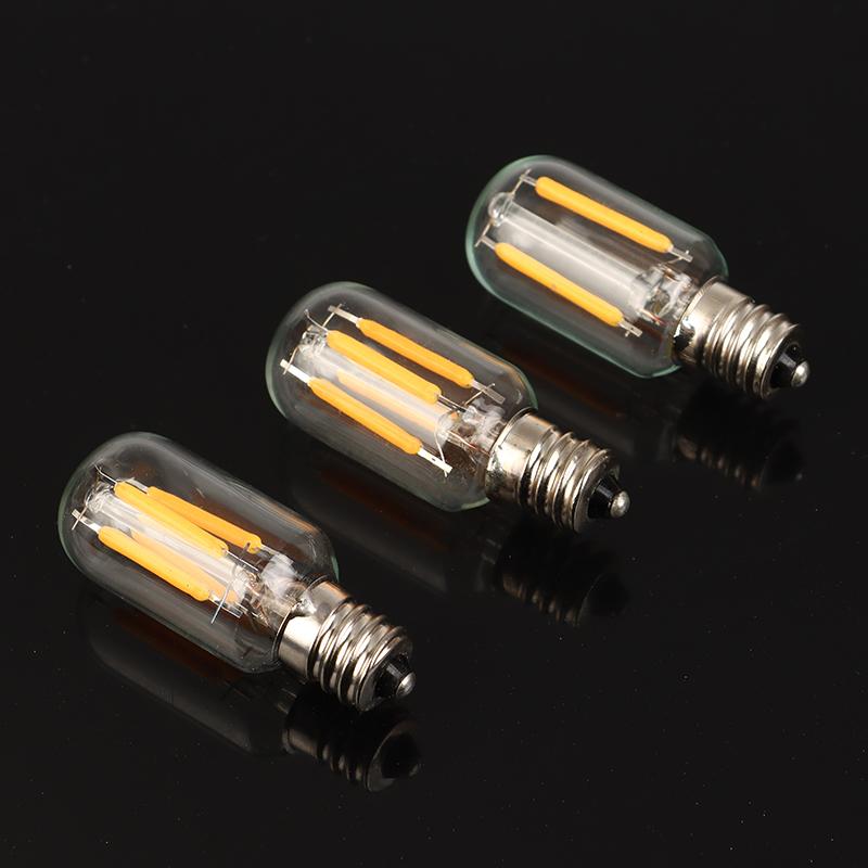 1 szt. Żarówka LED Vintage T20 1W 2W Ciepła Biała 2200K E12 E14 110V 220V Ściemnialna Żarówka Szklana Żarówka Rurkowa do Lodówki