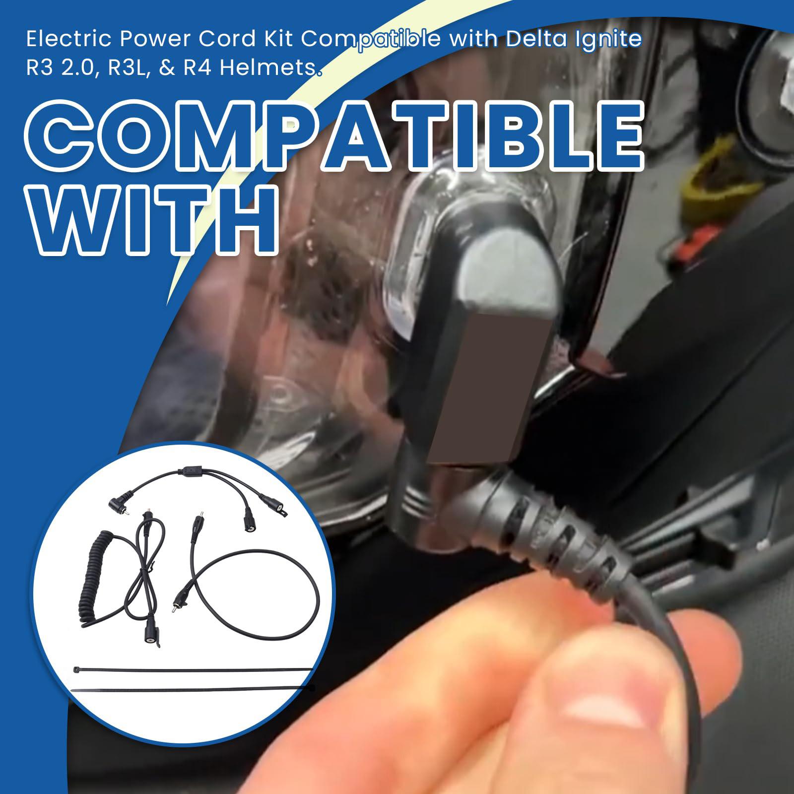 

Snowmobile Helmet Heater Wire With RCAs Plug For Most Electric Shield Helmets Quick Heating In 60 Seconds 1