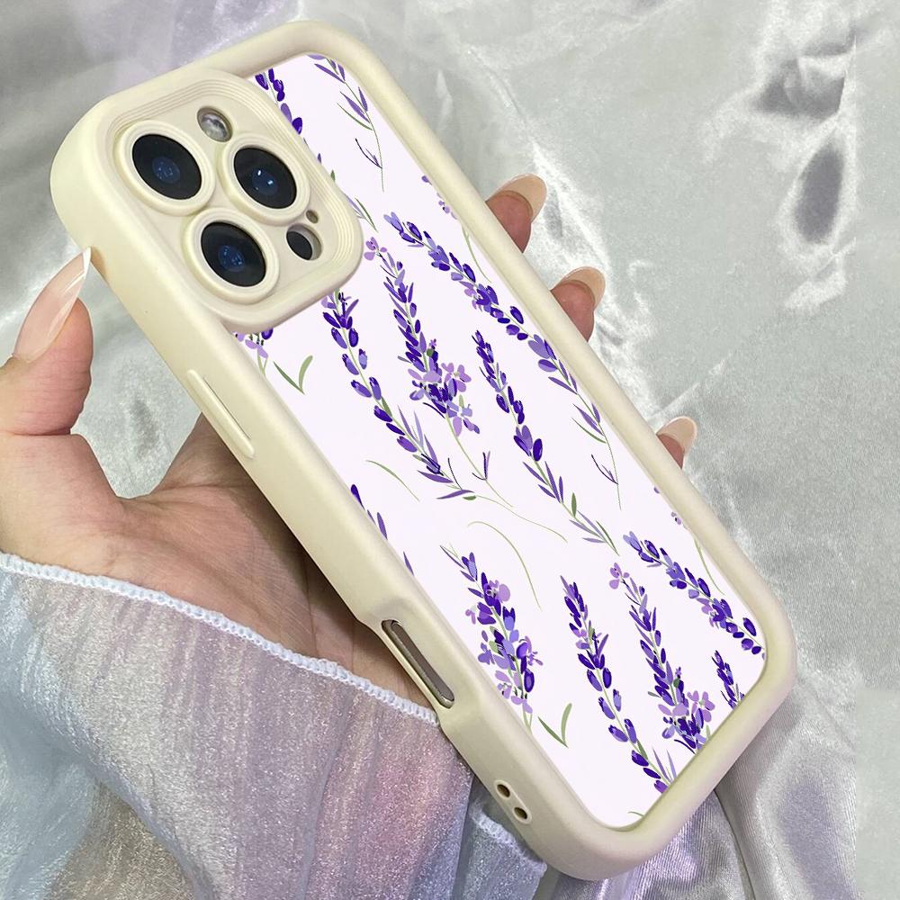 JT306 Lavender Blooms Art for iPhone 17 16 15 14 13 Pro Max Samsung S26 S25 Ultra A17 A16 A07 A56 A13 A14 A15 Xiaomi 15T Redmi 15c Note 14 Soft Case