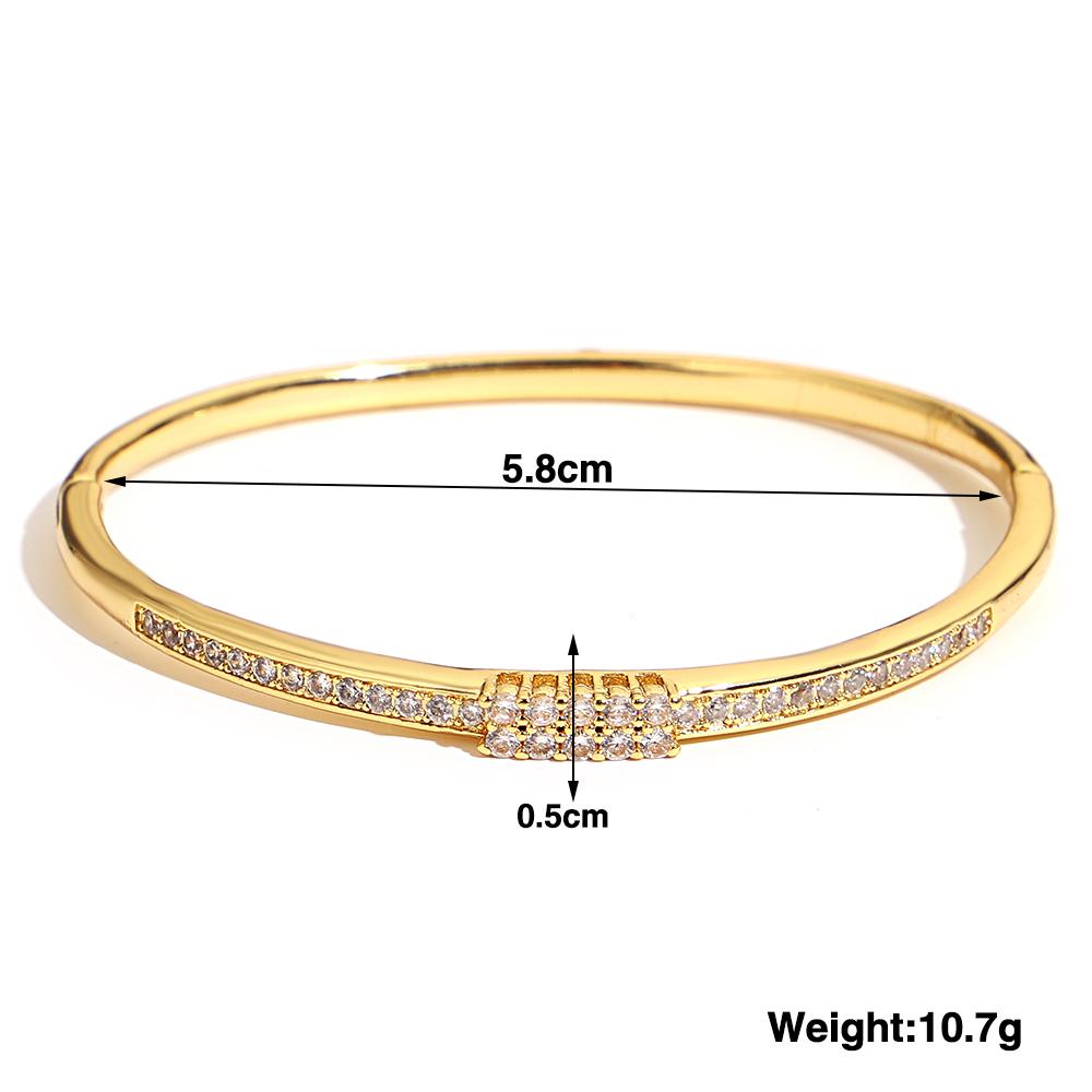 Greatera Trendy Gold Plated 316L Stainless Steel Bangles Bracelets for Women Delicate Cubic Zirconia Bracelet Party Jewelry