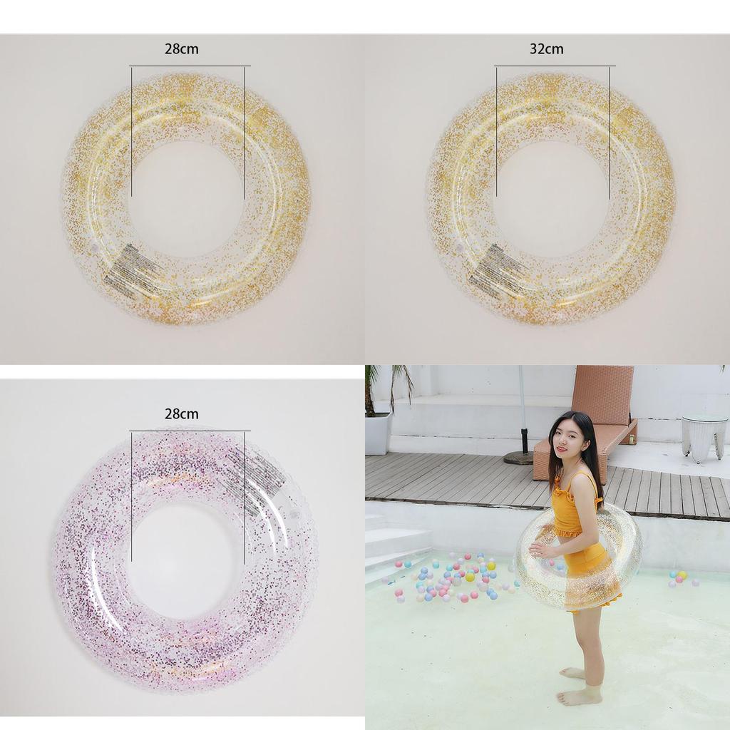 Adult Inflatable Glitter Swim Ring Children's Water Lifesaving Ring Armpit Float Ring