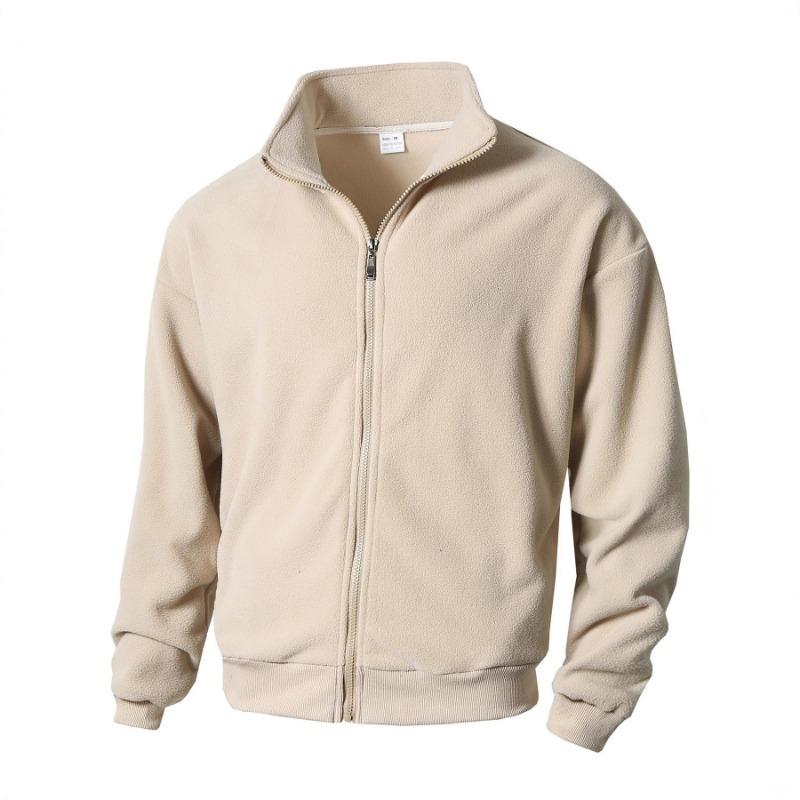 Men S Fleece Lined Zip Up Stand Collar Sweatshirt