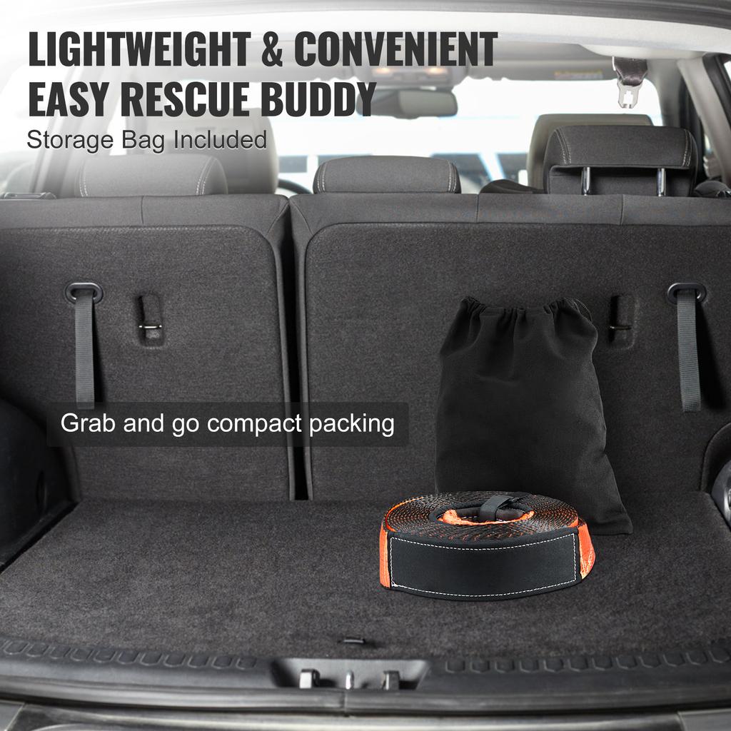 SucceBuy Off-Road Winch Recovery Kit W/30000 Lbs Polyester Tow Strap 44,092 Lbs D-Ring Shackles Storage Bag for ATV Jeep