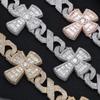 Full of Diamonds Unlimited Splicing Cross Cuban Chain Necklace Male Hip Hop Rap European and American Ins Style Full of Cuban Accessories
