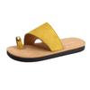 Metal buckle set of toe slippers flip-flops women's 2025 summer new niche flat-bottomed toe sandals soft-soled beach sandals