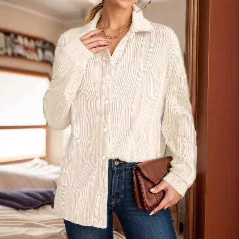 Women's Autumn and Winter New Wave Texture Loose Fashion Shirt Top