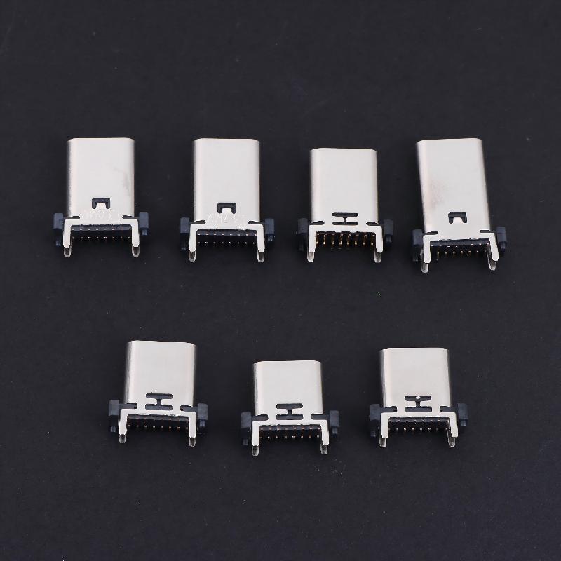 Type C USB Female Socket 16Pin Vertical Mount Enhanced Connection for Gaming Console Repair