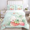 3pcs Strawberry Rabbit Bedding Set - 1 Soft Quilt Cover + 2 Pillowcases, Machine Washable - Suitable for All Seasons M096