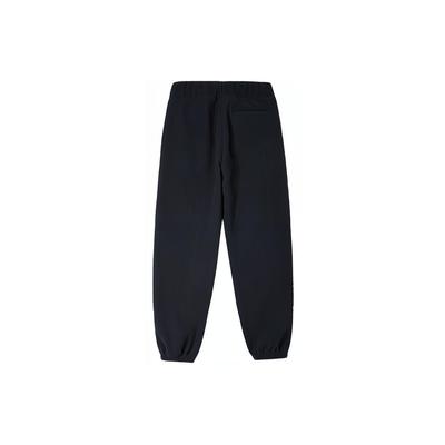 Solid Color Print Logo Lace Up Fleece Lined Thermal Elastic Cuff Knitted Sweatpants Women's Black 10024285-A03