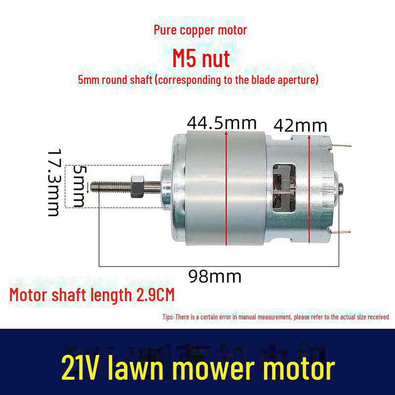 High Horsepower 12V/21V Universal Pure Copper Lawn Mower Motor with 755 Lithium Battery, Burn-Resistant Design.